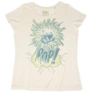 Pop! Vintage comic t-shirt hand printed 100% organic cotton t-shirt