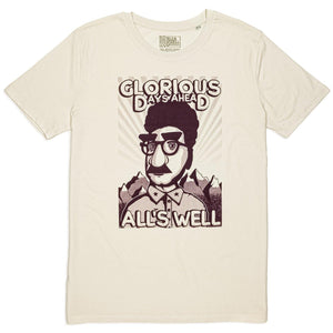 All's Well propaganda t-shirt hand printed 100% organic cotton t-shirt