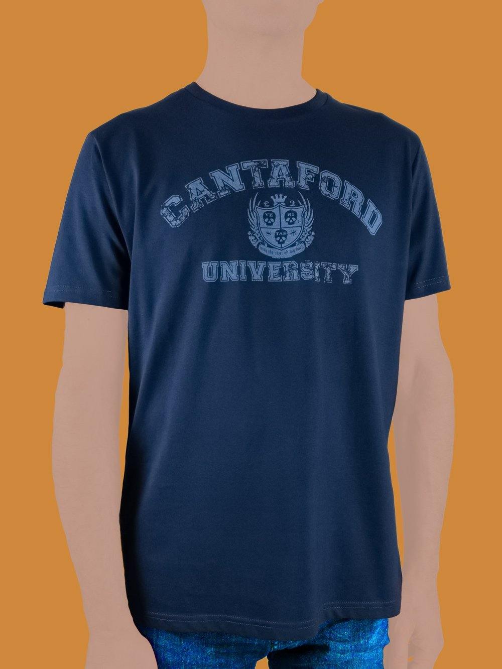 Cantaford University t-shirt hand printed 100% organic cotton t-shirt