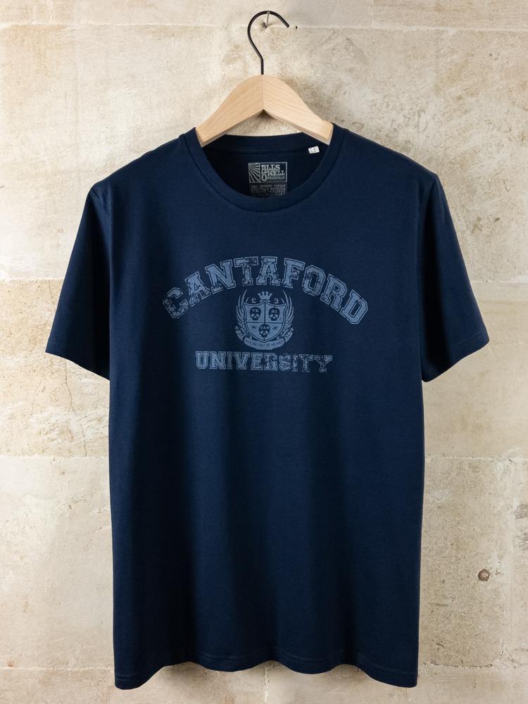 Cantaford University t-shirt hand printed 100% organic cotton t-shirt ...