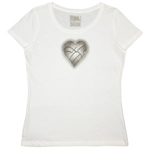 Ironheart heart t-shirt hand printed 100% organic cotton t-shirt