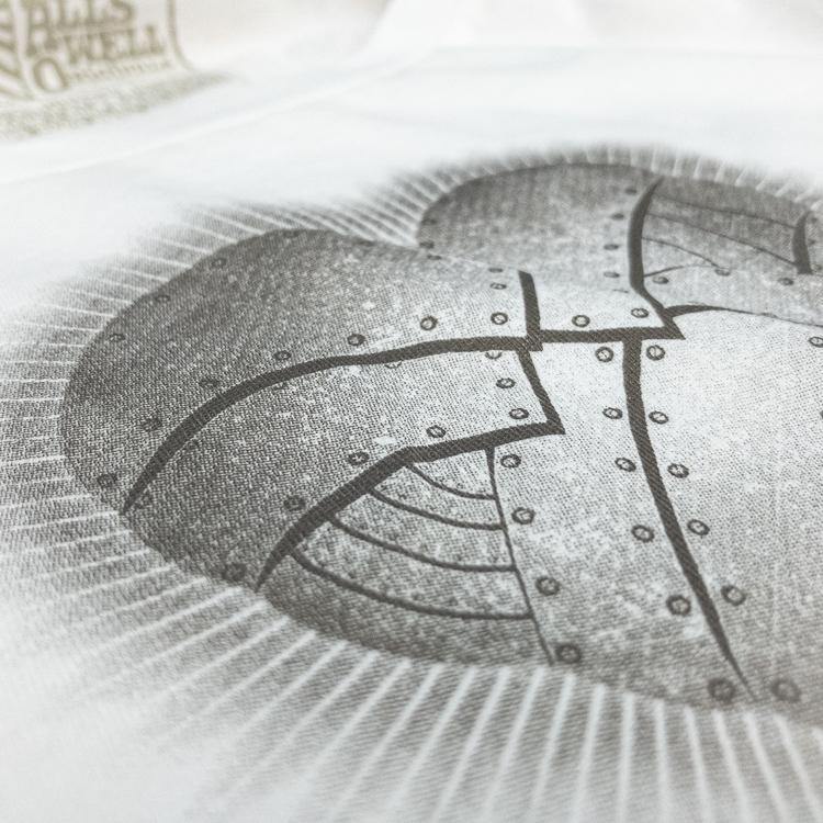 Ironheart heart t-shirt hand printed 100% organic cotton t-shirt
