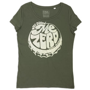 Me Zero bottle cap t-shirt hand printed 100% organic cotton t-shirt