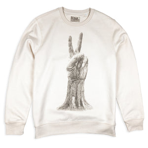 Peace Vintage White Peace Sign sweatshirt hand printed organic cotton sweatshirt