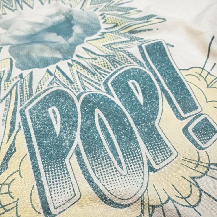 Pop! Vintage comic t-shirt hand printed 100% organic cotton t-shirt