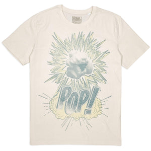 Pop! Vintage comic t-shirt hand printed 100% organic cotton t-shirt