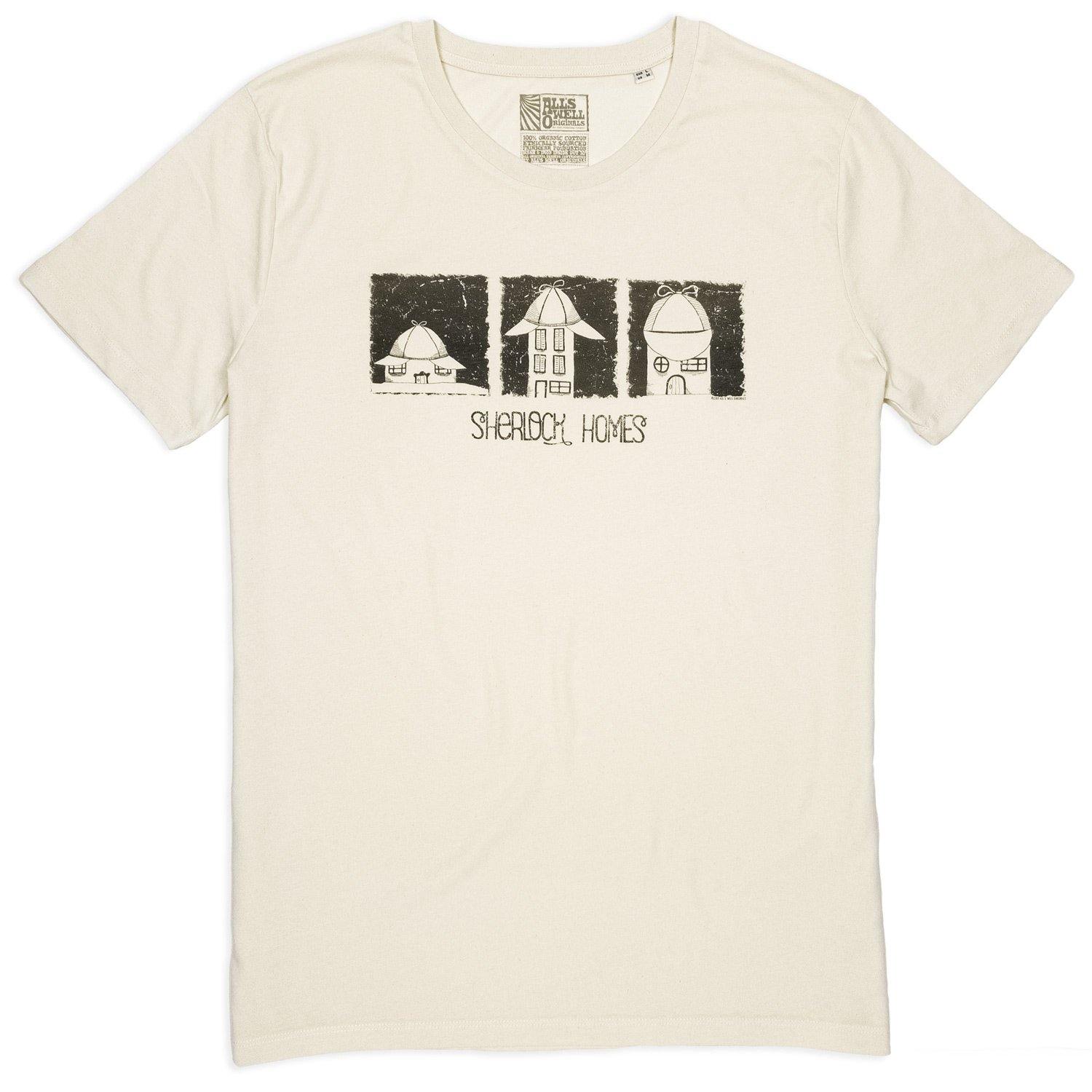 Sherlock Homes t-shirt hand printed organic cotton t-shirt