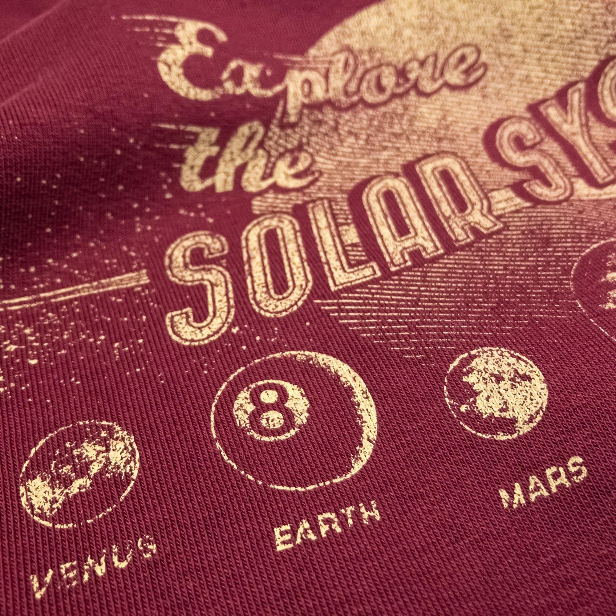 Explore the Solar System sweatshirt hand printed organic cotton sweatshirt