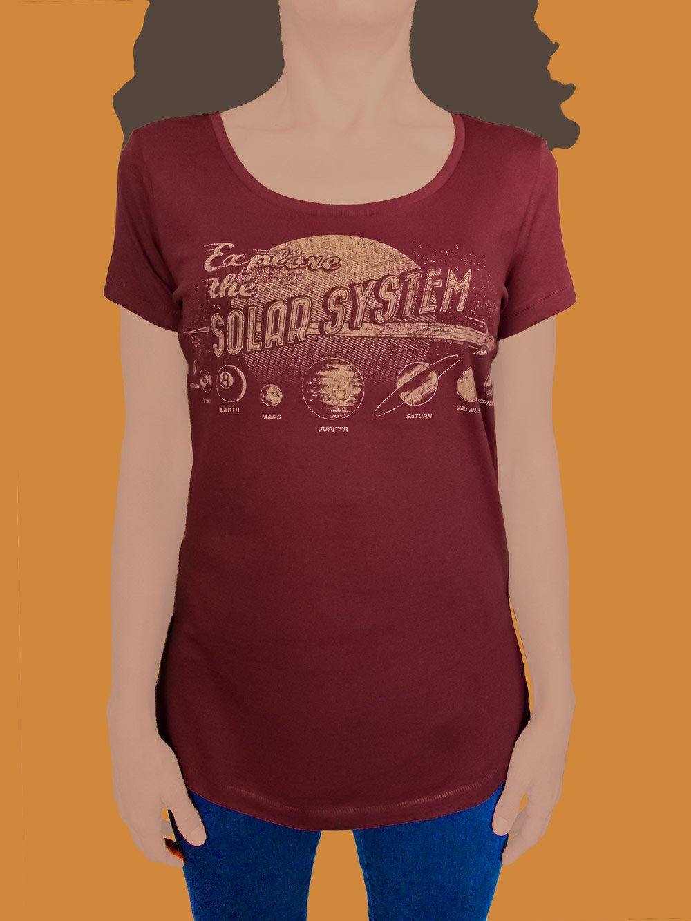 Explore the Solar System t-shirt hand printed organic cotton t-shirt