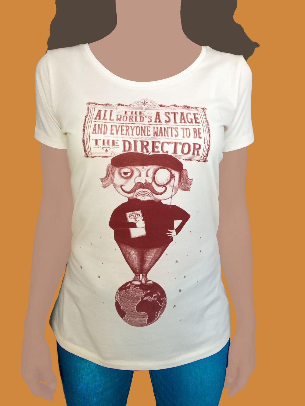 The Director show business t-shirt hand printed organic cotton t-shirt